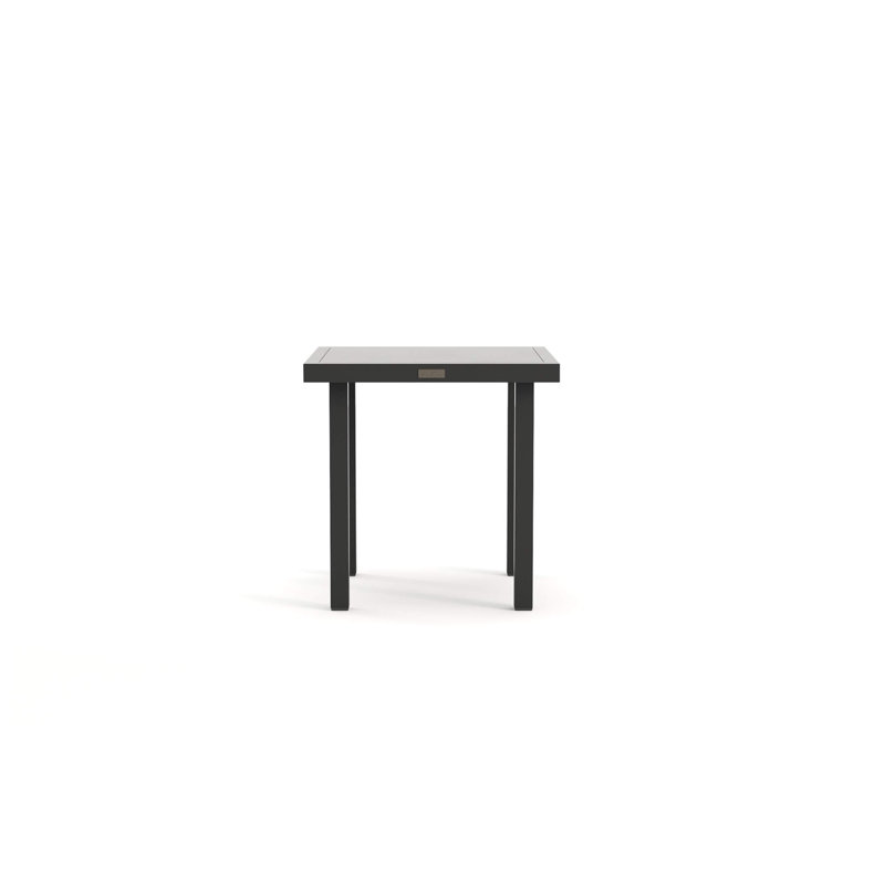 Solid Top Tables Outdoor Side Table, Textured Pewter/Brown