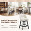 Waldwick Swivel Upholstered Counter Stool with Solid Wood Frame-2073808897