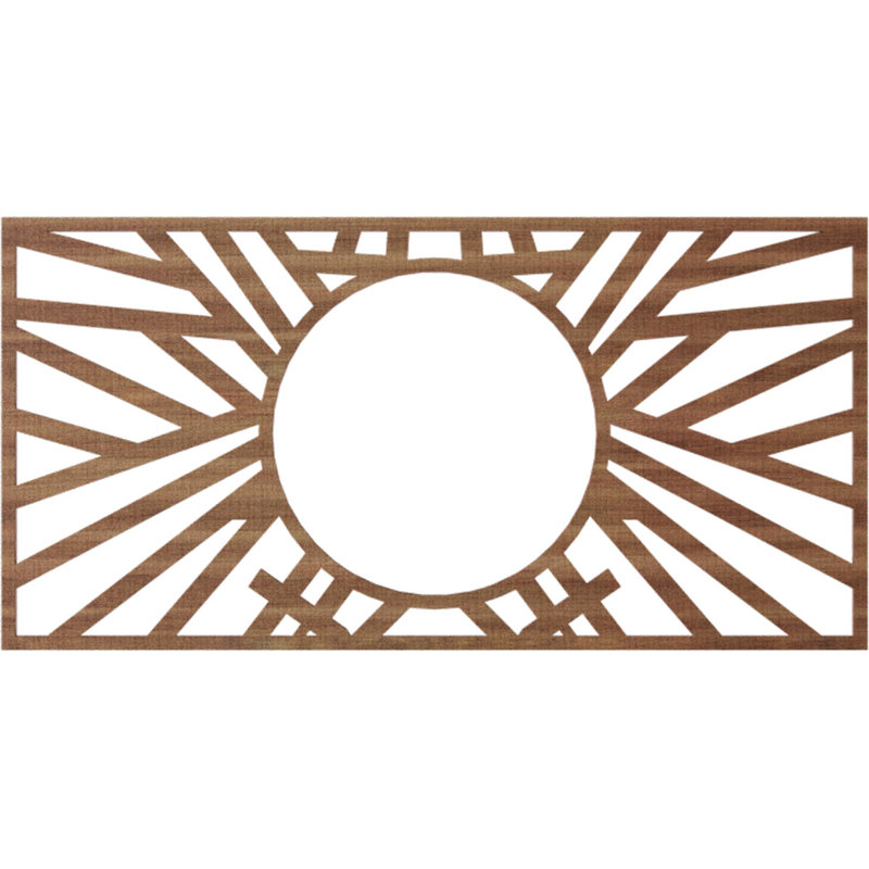 Médaillon de plafond en bois d'aulne 38 po x l 38 po x H 19 1/4 po x P 3/8 po, Noyer, H 15 po x l 30 po x P 0,25 po