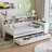 Wooden Twin Size Daybed With Storage Shelves, Multi-Functional Bed With Two Storage Drawers And  Study Desk-1556229287
