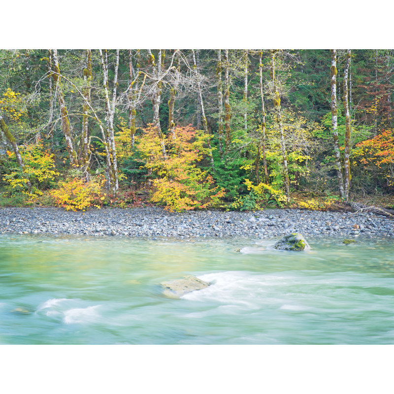 Autumn On The Stillaquamish River Print, Wrapped Canvas, 18" H x 24" W x 1.5" D, No Mat
