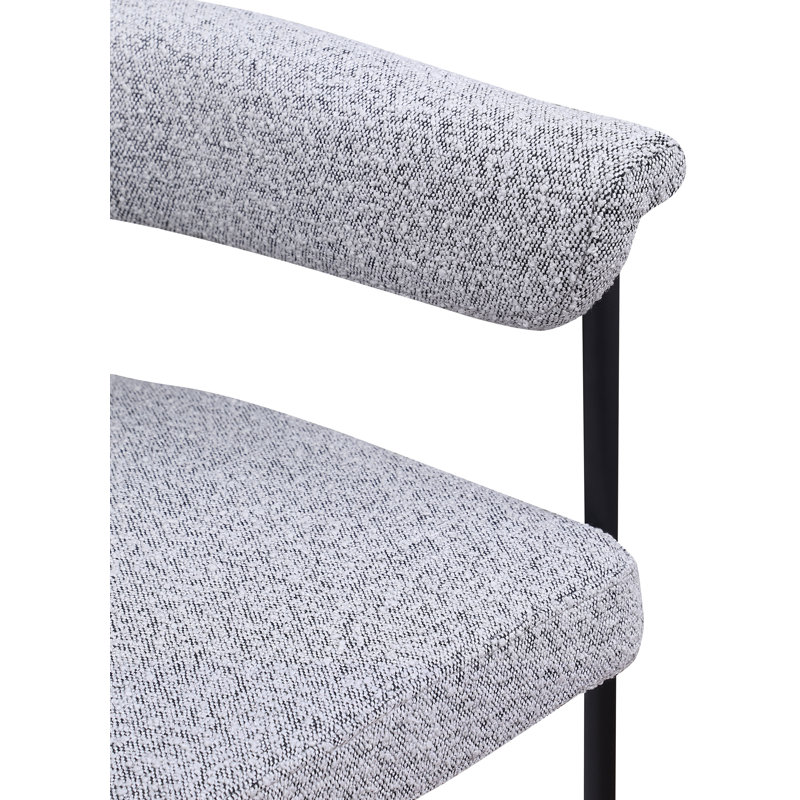 Chaise de salle à manger Malin, Tissu gris bouclé