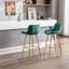 Tabouret de bar 30 pouces en velours de 2 avec repose-pieds et pieds dorés, tabouret haut simple 2 places, repose-pieds, siège