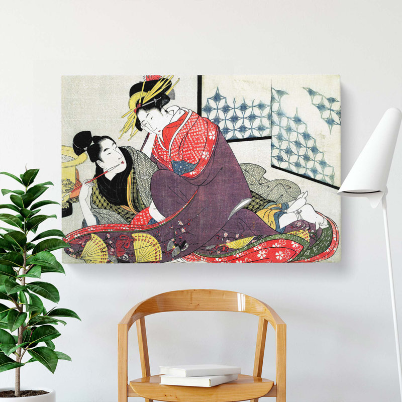 The Two Lovers by Kitagawa Utamaro - Wrapped Canvas, 50cm H x 76cm W x 3cm D