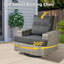 Ensemble de conversation en osier pour 5 personnes avec coussins et repose-pieds Dzion-1346991195