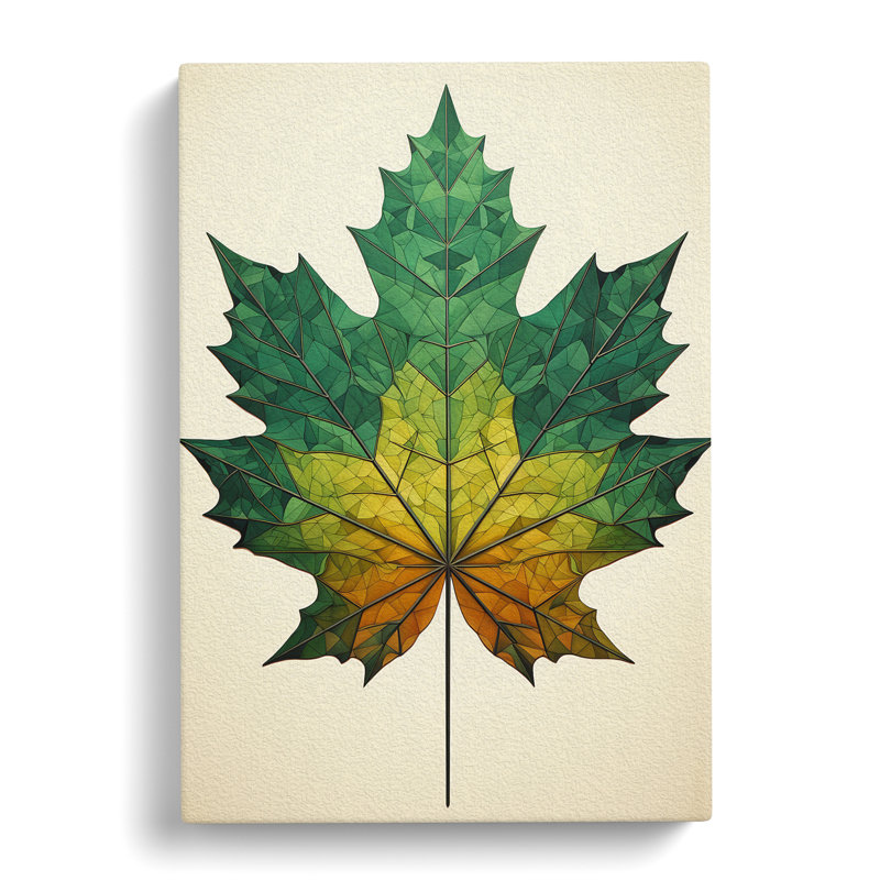 Leaf Geometric No.3 - Wrapped Canvas, 76cm H x 50cm W x 3cm D
