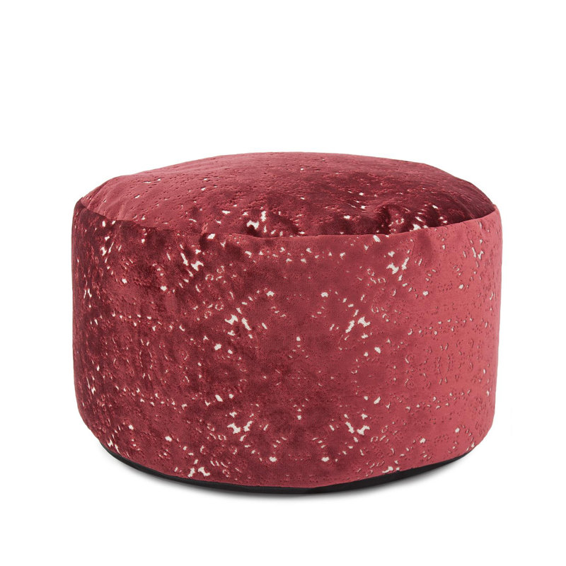 Upholstered Pouf, Pasini Ruby Polyester Blend