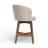 Viola Counter Height Swivel Counter Stools, 24" H Seat Height Upholstered Performance Fabric Counter Stools, Barstools Cream, Walnut Finish Solidwood Frame