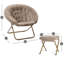 Fauteuil à soucoupe avec repose-pieds-1170816003
