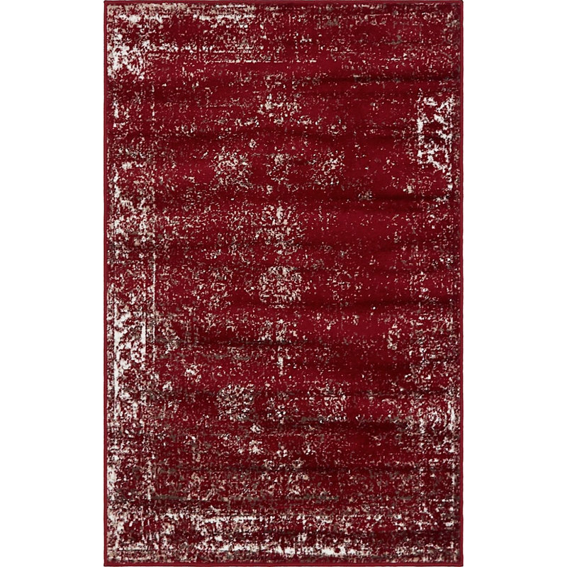 Tapis floral bourgogne Brandt, Rectangle 3 pi 3 po x 5 pi 3 po
