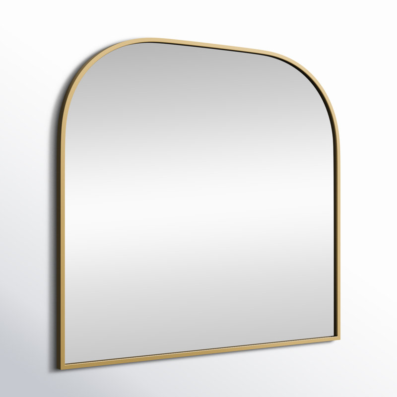 Sabine Metal Wide Arch Wall Mirror, 38" x 42", Brass