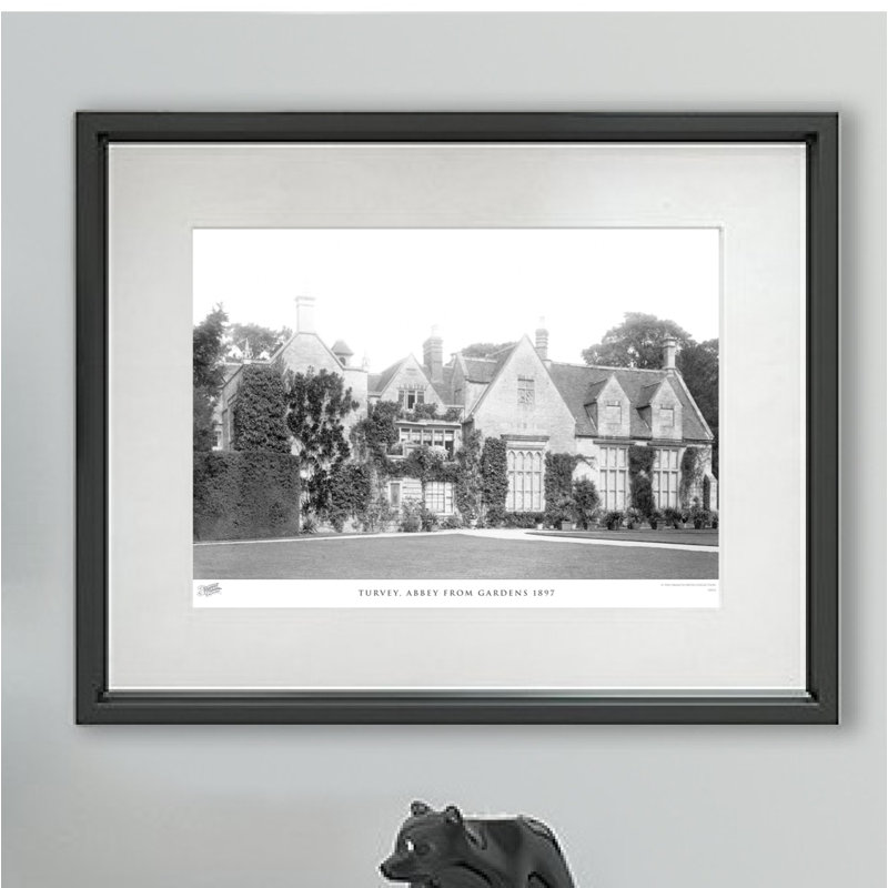 Turvey, Abbey From Gardens 1897 - Single Picture Frame Print, 28cm H X 36cm W x 2cm D