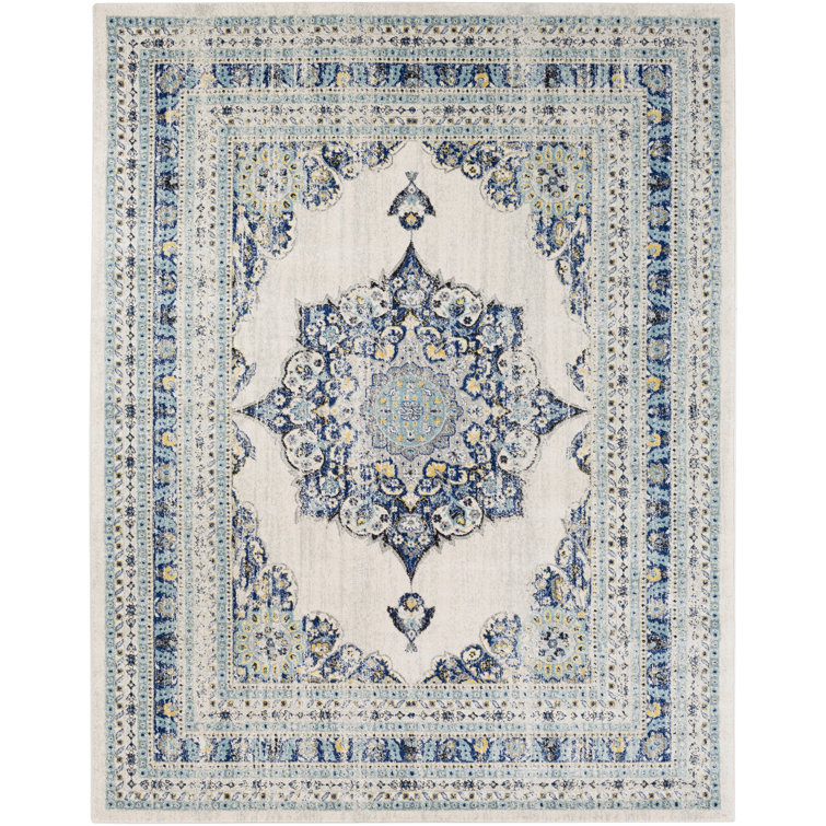 Tapis bleu/beige Hillsby