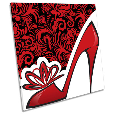 Fashion High Heels Roses Picture - Wrapped Canvas Art Prints