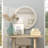 Vivienne Brown Wood Distressed Room Wall Mirror with Beaded Detailing-1072346934-1072346941