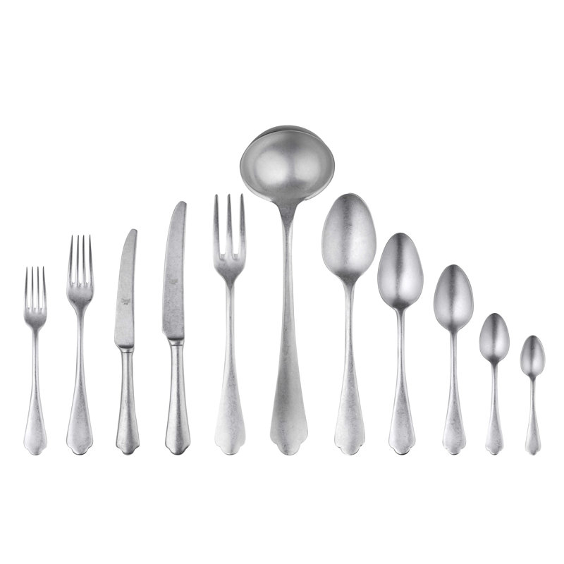 Dolce Vita 99 - Piece Stainless Steel Flatware Set, Pewter