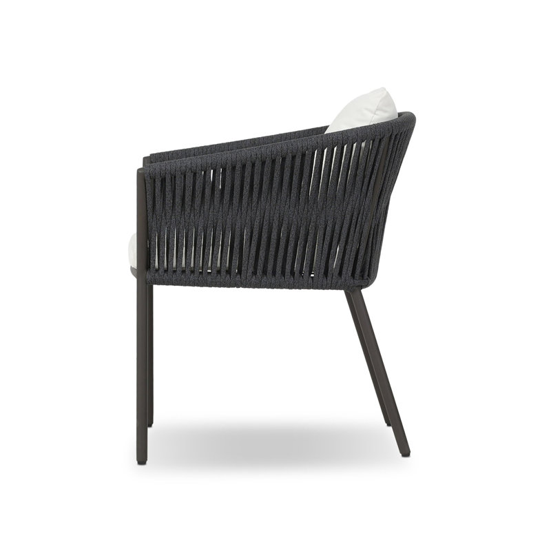Outdoor Dining Armchair, Arashi Salt, Bronze/Dark Gray