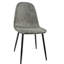 Chaises de salle à manger 4 pièces, revêtement en suède gris, pieds en métal, rembourrage en mousse pour 4 chaises confortables, siège en tissu, dossier courbé