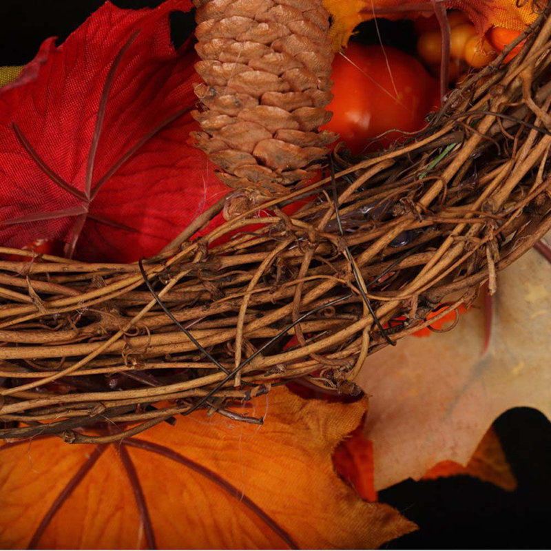 60cm Faux Maple Leaves Halloween Autumn Decoration with Lights