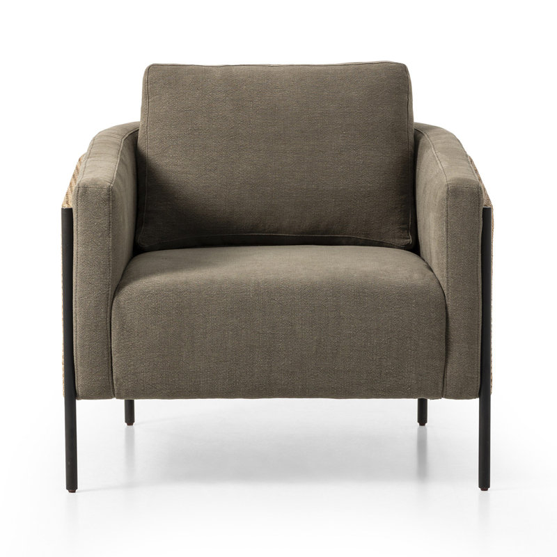 Jayda Linen Armchair, Broadway Olive Linen, Brown