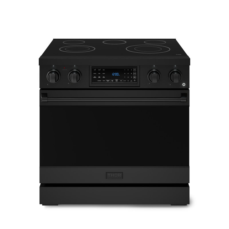 Cuisinière électrique professionnelle à panneau inclinable de 36 po Gordon Ramsay par THOR Kitchen , Noir mat