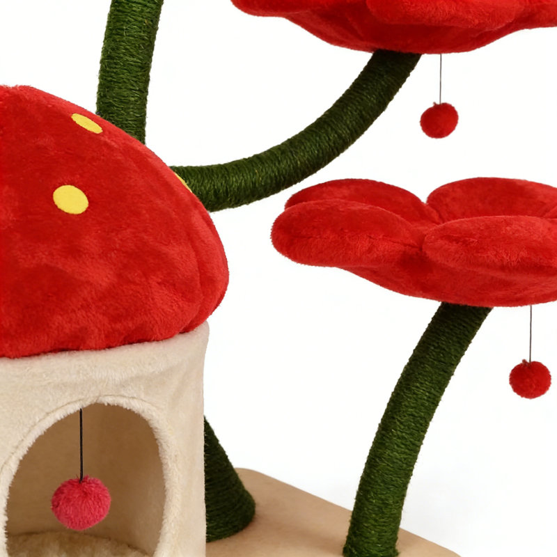 Simple and Creative Red Cat Climbing Frame