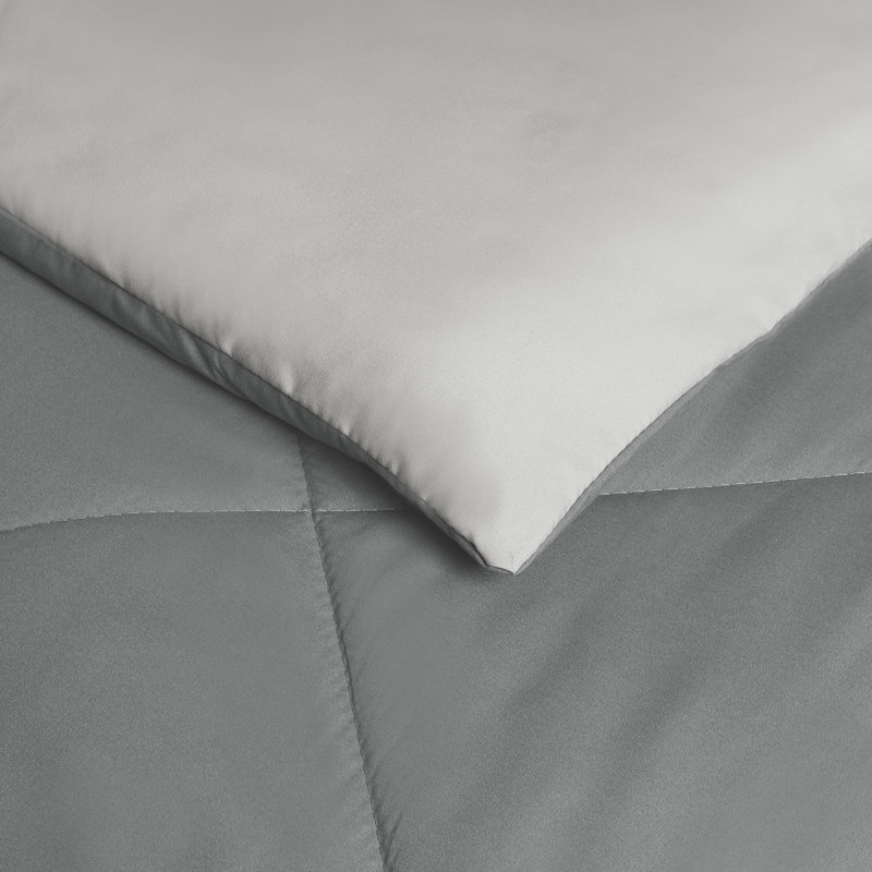 King Charcoal and Silver Reversible Microfiber Comforter Set