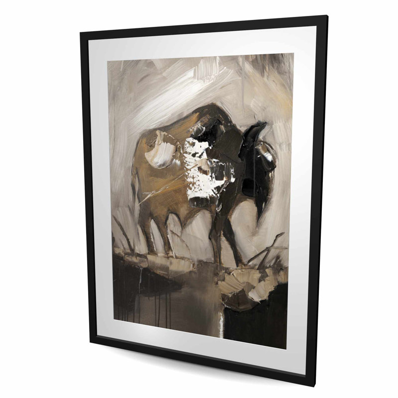«Abstract Buffalo - Farm Farms», reproduction d'art encadrée