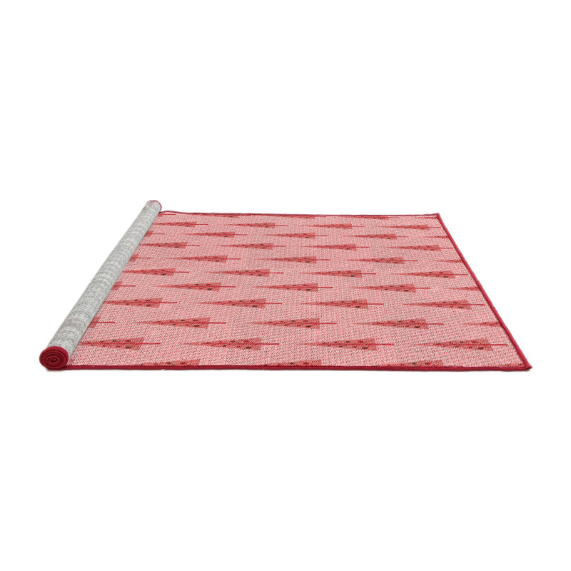 Tapis carré rouge tissé à la machine 3 pi x 3 pi