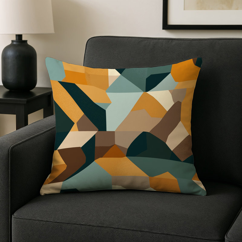 Cubic Plateaus Indoor And Outdoor Pillow, Square 20"