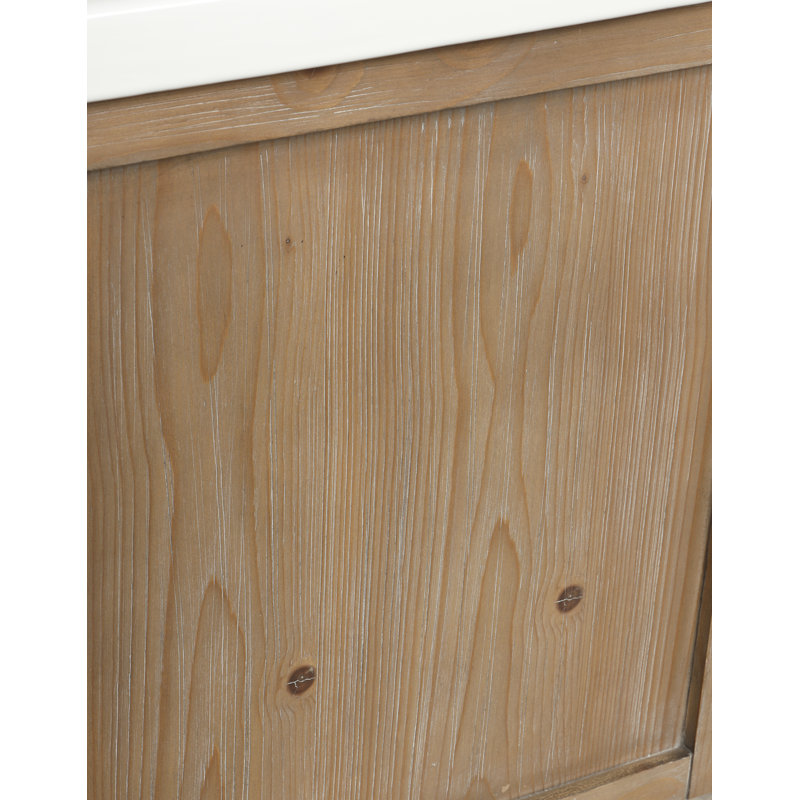 Kane 24" Weathered Fir Floating Bathroom Vanity with Ceramic Sink