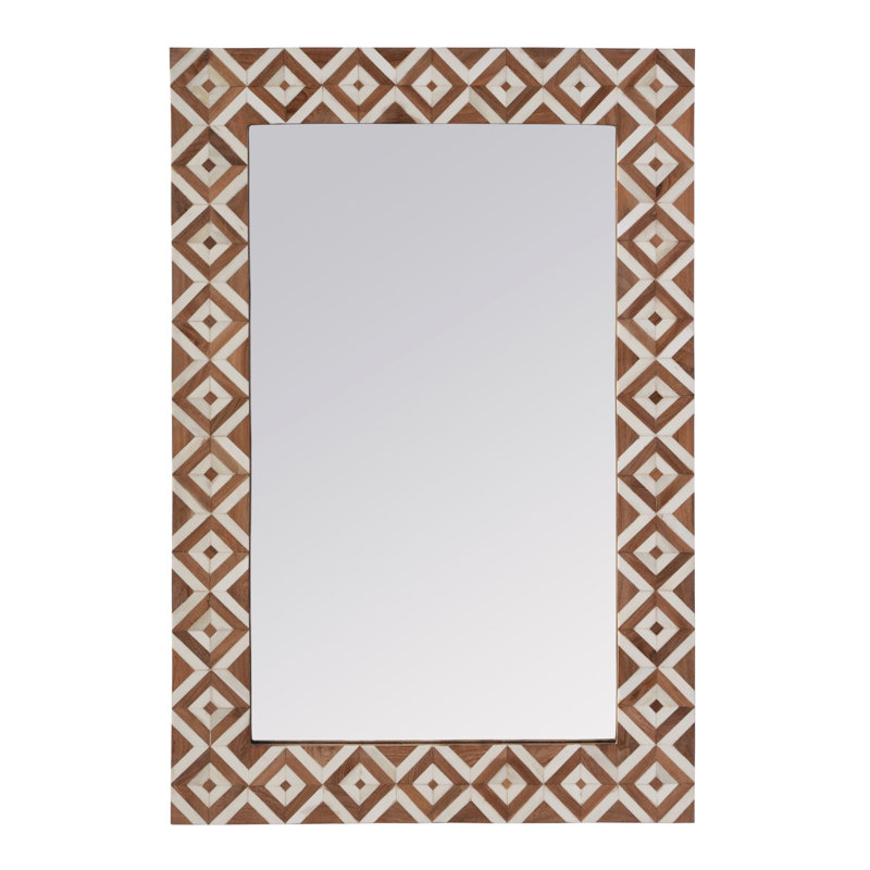 Bone Rectangular Mirror, Brown