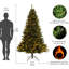 Arbre de Noël pré-éclairé, arbre de Noël articulé artificiel 7,5 pi avec 400 lumières DEL préinstallées et base pliable