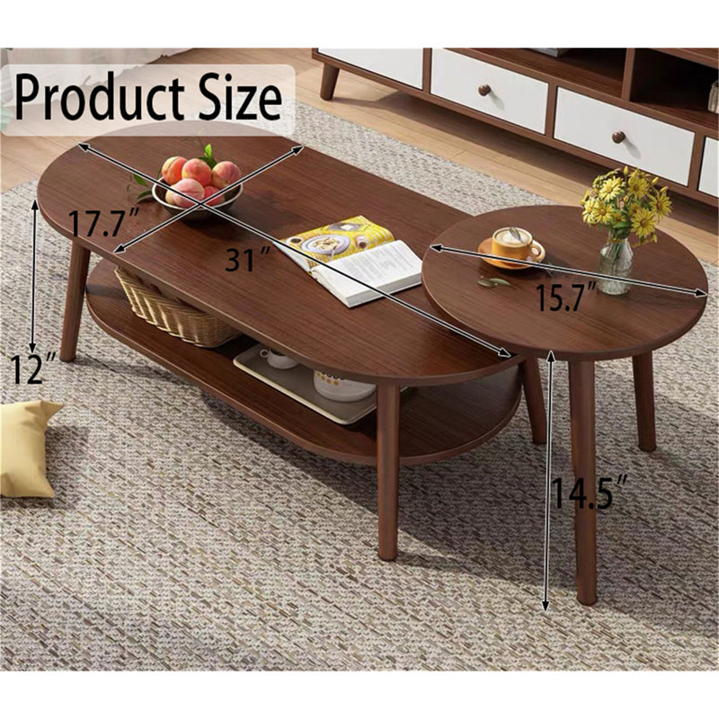 Chebo Solid Wood Coffee Table, Brown
