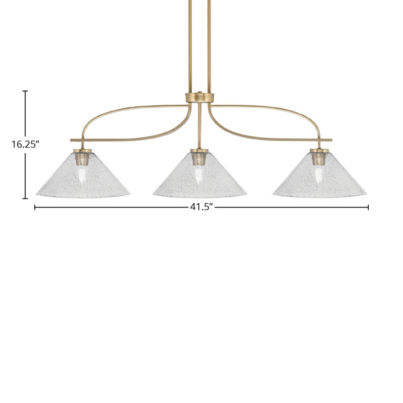Luminaire suspendu 3 lumières Waldes, Transparent