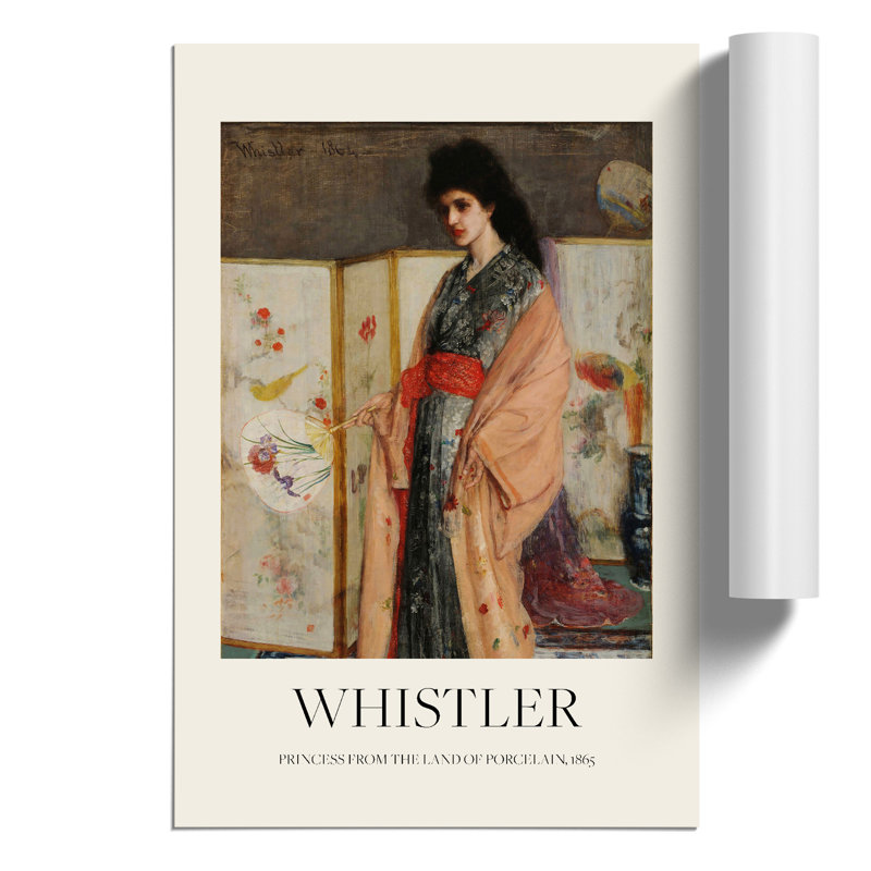Lady In A Kimono by James Mcneill Whistler - No Frame Painting, 42cm H x 30cm W x 0.1cm D