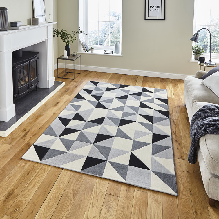 Elijah area rug Machine Woven Rectangle Grey/Black