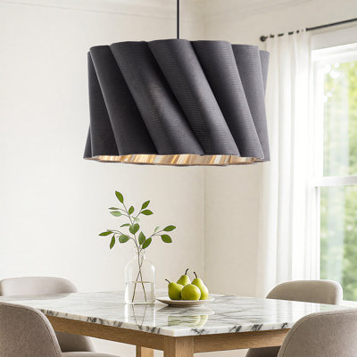 18''  2-Light Petal Fabric Drum Restaurant Island Pendant Light