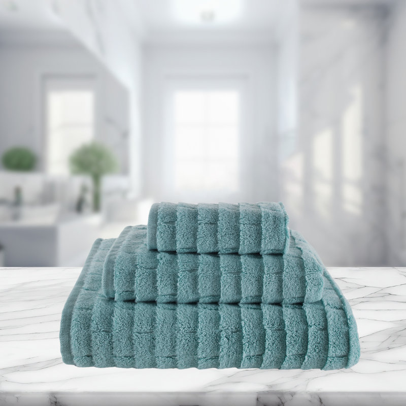 Subway Tile 3 Piece Turkish Cotton Towel Set