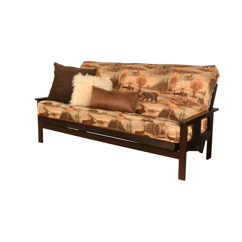 Johnte Full-Size Futon Frame and Full-Size Innerspring Mattress, Espresso, Canadian, Premium Pocket Coil