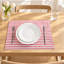 Ensemble de table rectangulaire à rayures 100 % coton teint en fil-1941200573