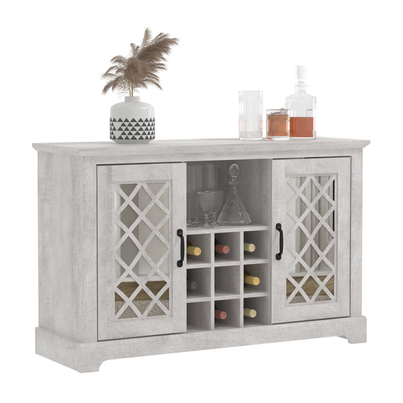Armoire à vin avec rangement ouvert Perrault, Gris