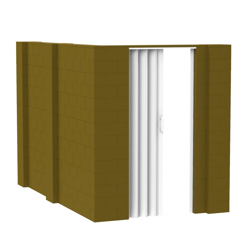 Ensemble mural en forme de L avec porte Everblock, H 84 po x l 120 po x P 72 po, Bleu