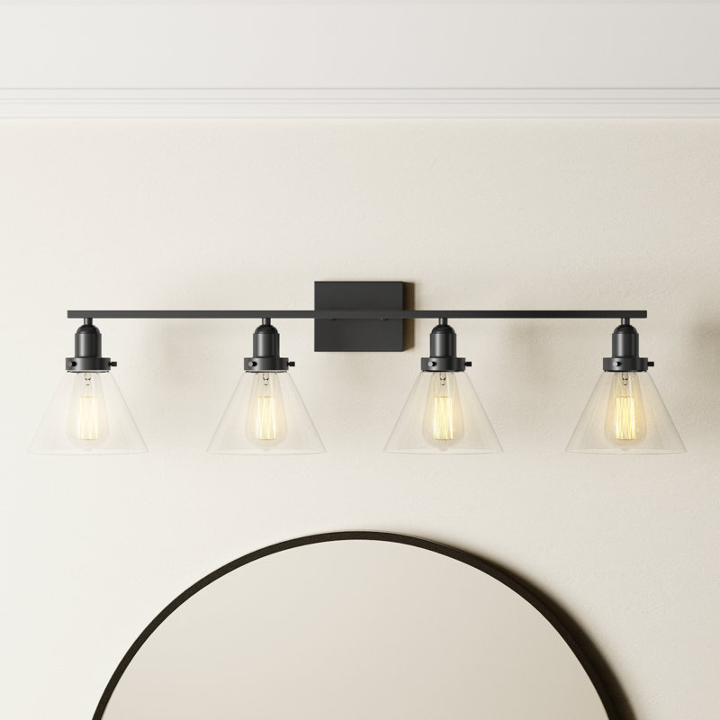 Catalina 4-Light Dimmable Vanity Light in Black, Black