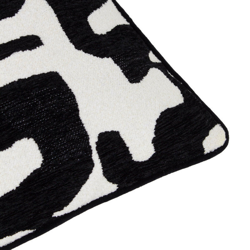 Caval Cushion Cover Abstract Square Throw Cushion Cover, Black/White
