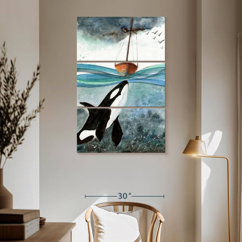 Brampt Whale Under Boat, 65'' H x 42'' W