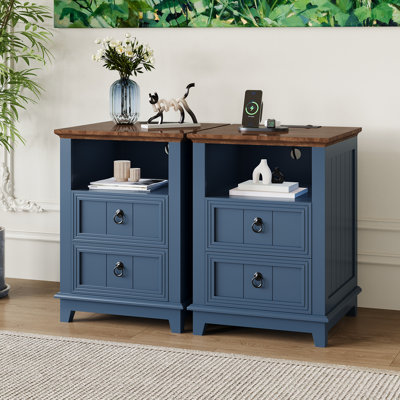 45.7cm W Manufactured Wood Bedside Table