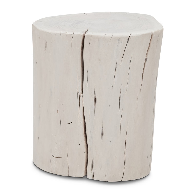 Solid Wood Stump, White Wash