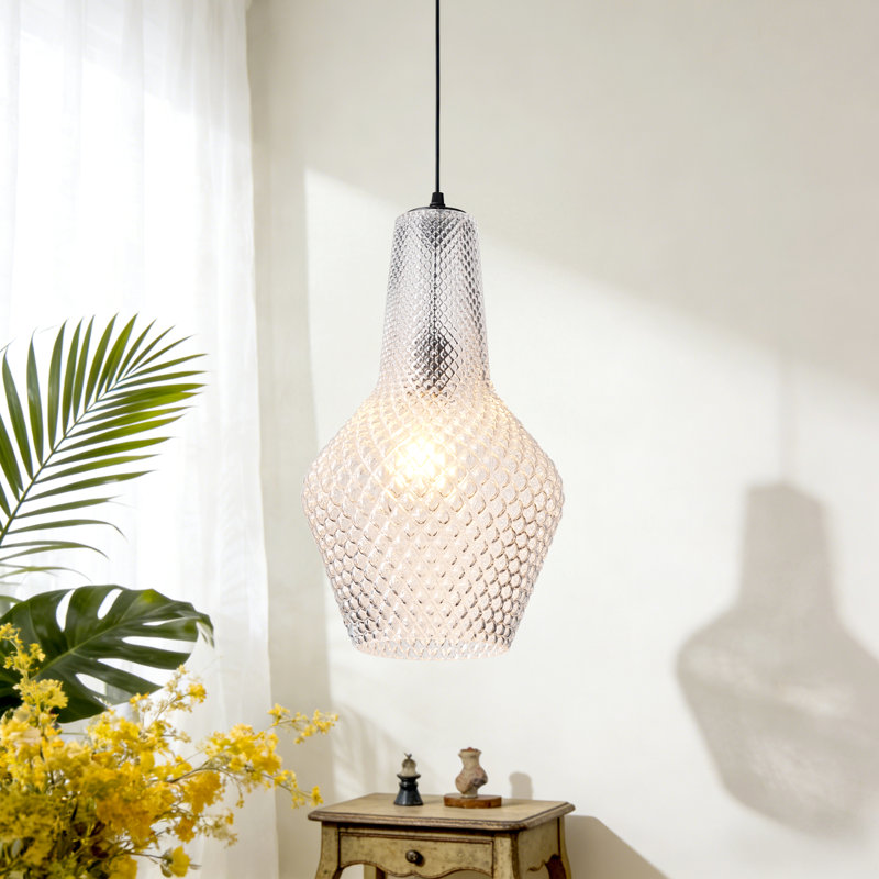 Luminaire suspendu simple à 1 lumière, Blanc
