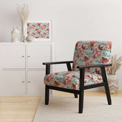 Seashell Serenity - motif tropical - et fauteuil d'appoint bord de mer abstrait Coral Reef multicolore azur - coussin décoratif